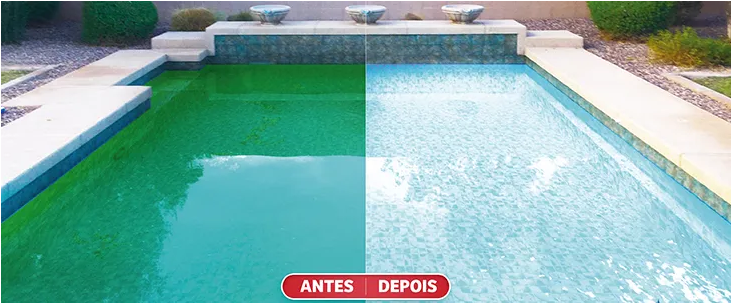 Antes e depois de piscina